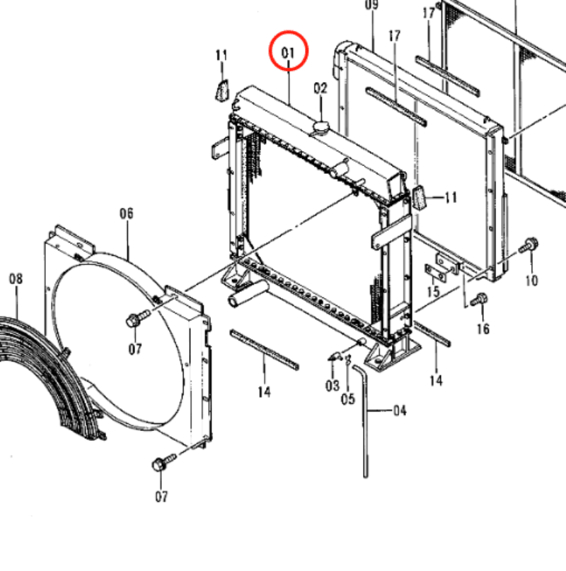 Hydraulic Radiator 4350764 for Hitachi Excavator EX550 - 5 EX600 - 5 - Fab Heavy Parts