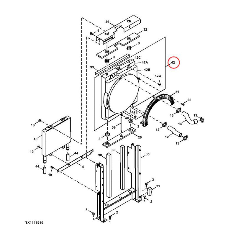 Hydraulic Radiator 4464825 Fits for John Deere Excavator 80C - Fab Heavy Parts