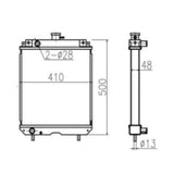 Hydraulic Radiator Assembly 1K524 - 72061 1K52472061 for Kubota Truck DGW400 - Fab Heavy Parts