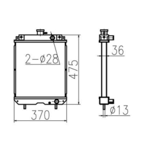 Hydraulic Radiator Assembly RA211 - 42300 RA21142300 for Kubota Excavator U15 U16 U17 - Fab Heavy Parts