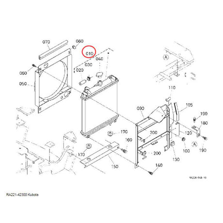 Hydraulic Radiator Assembly RA221 - 42300 for Kubota Excavator U15 - 3 U15 U17 U17 - 3 - Fab Heavy Parts
