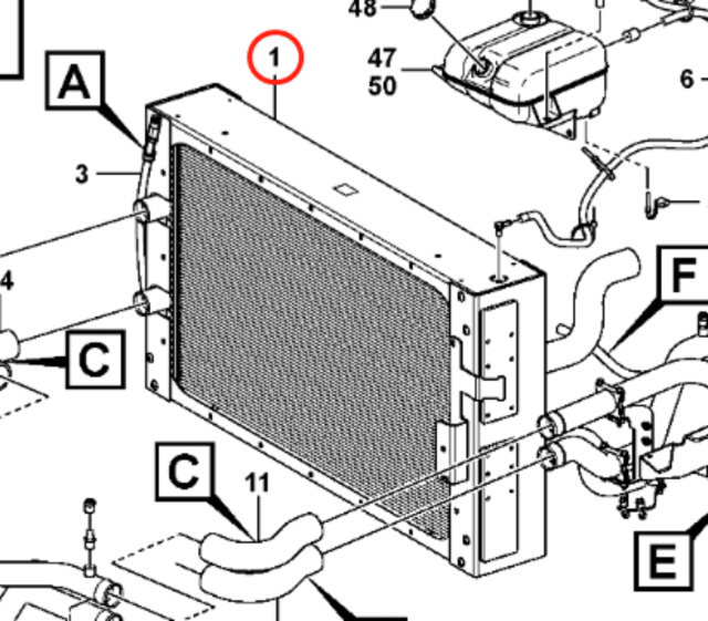 Hydraulic Radiator Core 15067029 for Volvo A35F A40F Articulated Haulers - Fab Heavy Parts