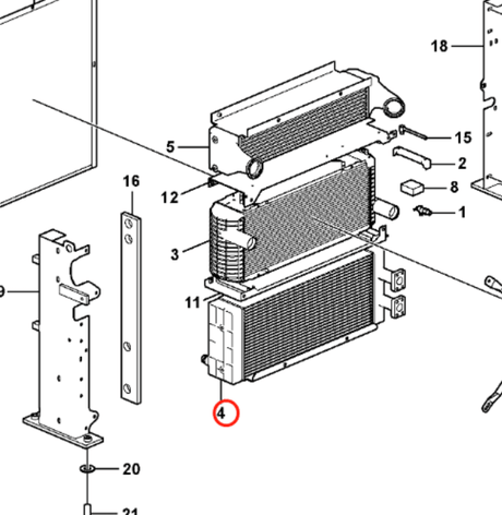 Hydraulic Radiator Core 17248047 for Volvo Excavator EC210C - Fab Heavy Parts
