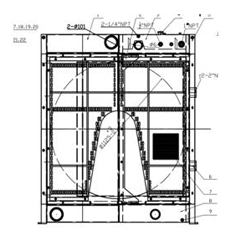 Hydraulic Radiator Core 250 - 4452 2504452 250 - 4453 2504453 Fits for Caterpillar CAT Generator Set C18 - Fab Heavy Parts