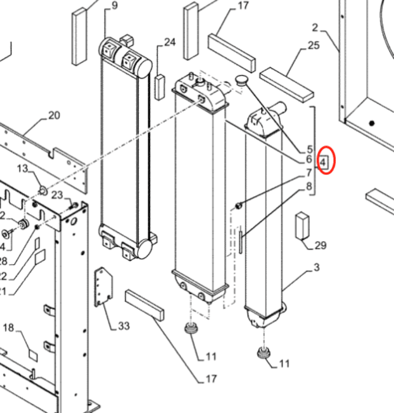 Hydraulic Radiator Core LN003470 Fits for Case CX75 Crawler Excavator - Fab Heavy Parts