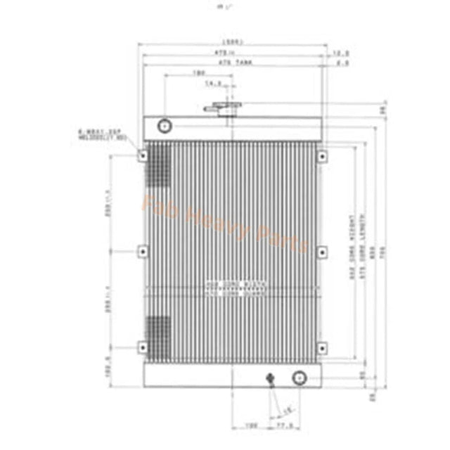 Hydraulic Radiator for Hyundai Excavator R550 - 3 - Fab Heavy Parts
