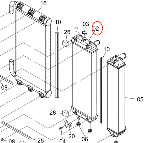 Hydraulic Radiator XB00001928 for Hitachi Excavator ZAX200 - 5G - Fab Heavy Parts