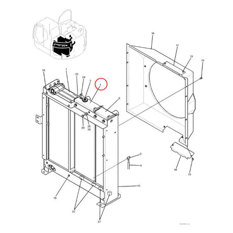 Hydraulic Radiator YB05P00019S001 for Kobelco Excavator SK215SRLC SK235SR - 1E SK235SR - 2 SK235SRLC - 2 - Fab Heavy Parts