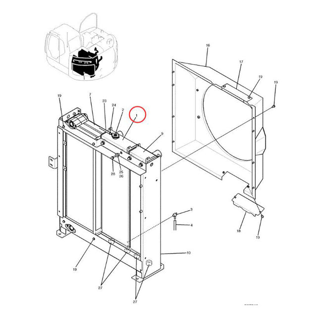 Hydraulic Radiator YB05P00019S001 for Kobelco Excavator SK215SRLC SK235SR - 1E SK235SR - 2 SK235SRLC - 2 - Fab Heavy Parts