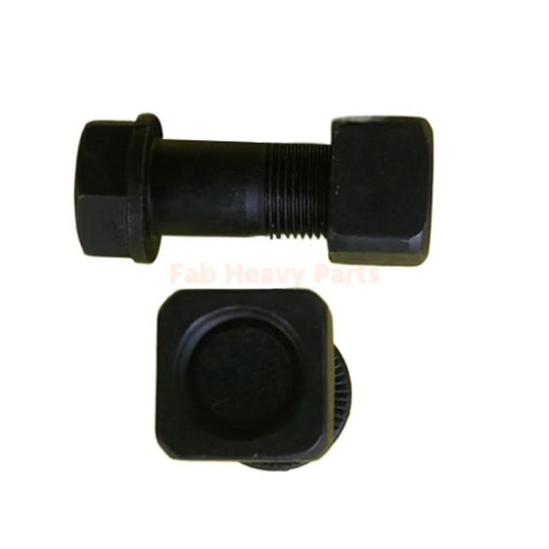 M20*57mm Track Shoe Bolt Chain Bolt with Nuts for Volvo CAT Fits Case Kobelco Fits Komatsu Hitachi Doosan JD Excavator Loader - Pack of 50 - Fab Heavy Parts