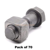 M22*65mm Track Shoe Bolt Chain Bolt with Nuts for Volvo CAT Fits Case Kobelco Fits Komatsu JD Excavator Loader - Pack of 70 - Fab Heavy Parts