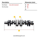 New Crankshaft 04502707 for Volvo Engine D6E - Fab Heavy Parts