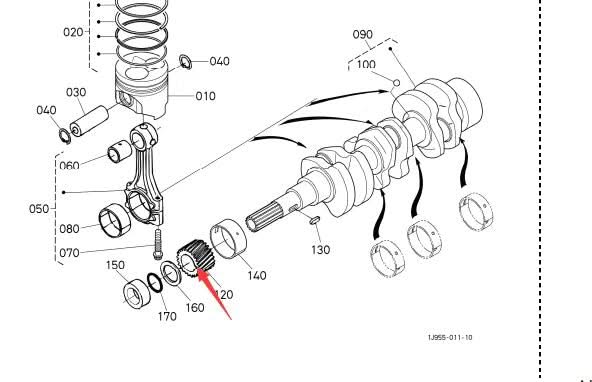 New D902 Engine Crankshaft Gear for Kubota B BX Series Tractor RTV900 KX41 - 3 - Fab Heavy Parts