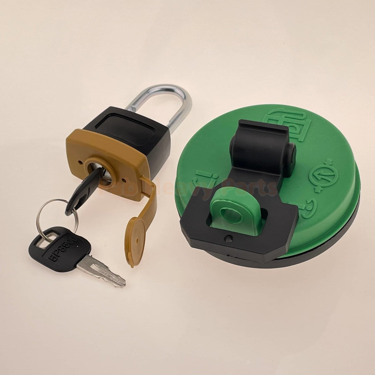 New Fuel Cap 142 - 8828 1428828 with Padlock 246 - 2641 2462641 and Key Fits for Caterpillar 289C 289C2 289D 299C 299D - Fab Heavy Parts