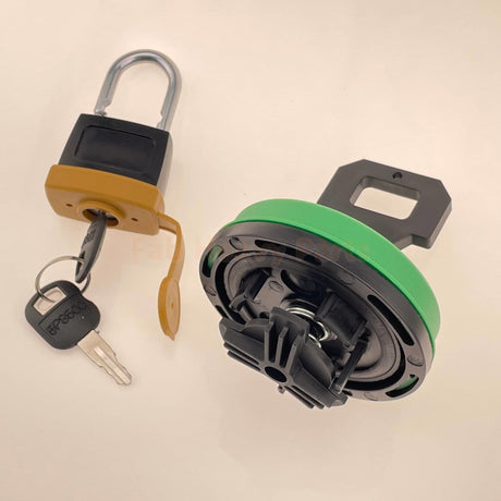 New Fuel Cap 142 - 8828 1428828 with Padlock 246 - 2641 2462641 and Key Fits for Caterpillar 289C 289C2 289D 299C 299D - Fab Heavy Parts