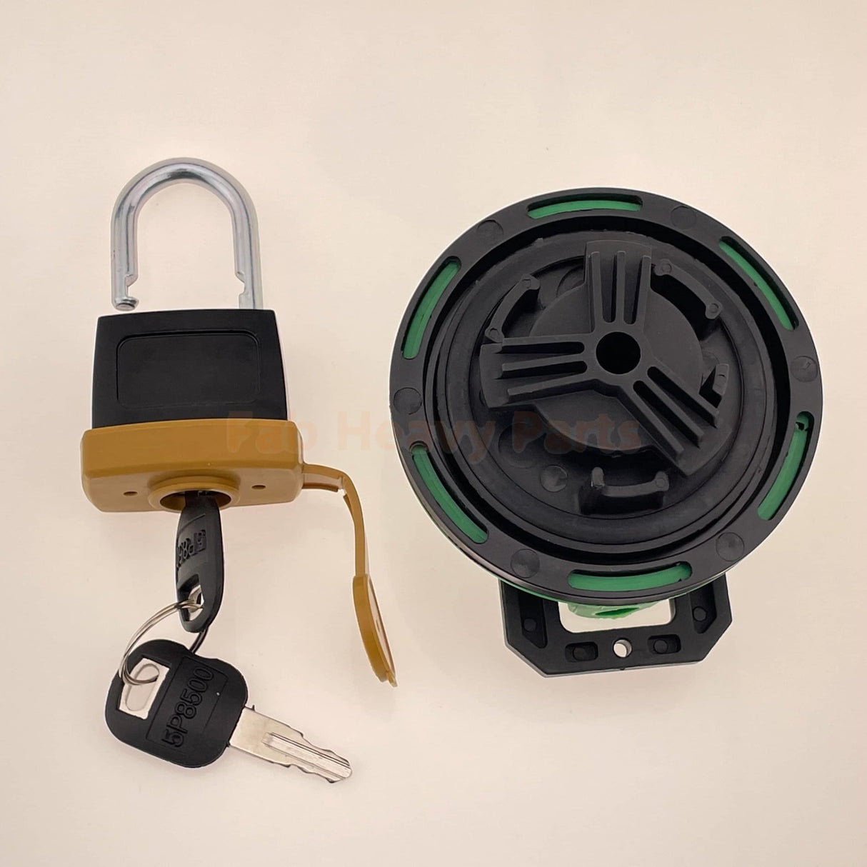 New Fuel Cap 142 - 8828 1428828 with Padlock 246 - 2641 2462641 and Key Fits for Caterpillar 289C 289C2 289D 299C 299D - Fab Heavy Parts