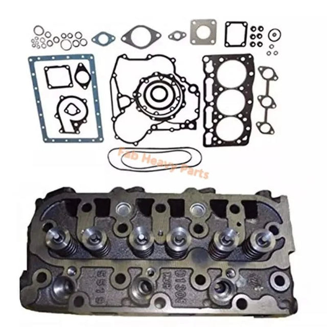 New Kubota D1005 Complete Cylinder Head Ass'y and Full Engine Gasket Kit - Fab Heavy Parts