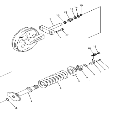 Track Adjuster Recoil Assembly 201-30-52240 Fits for Komatsu Excavator PC75UU-1 PC60-5