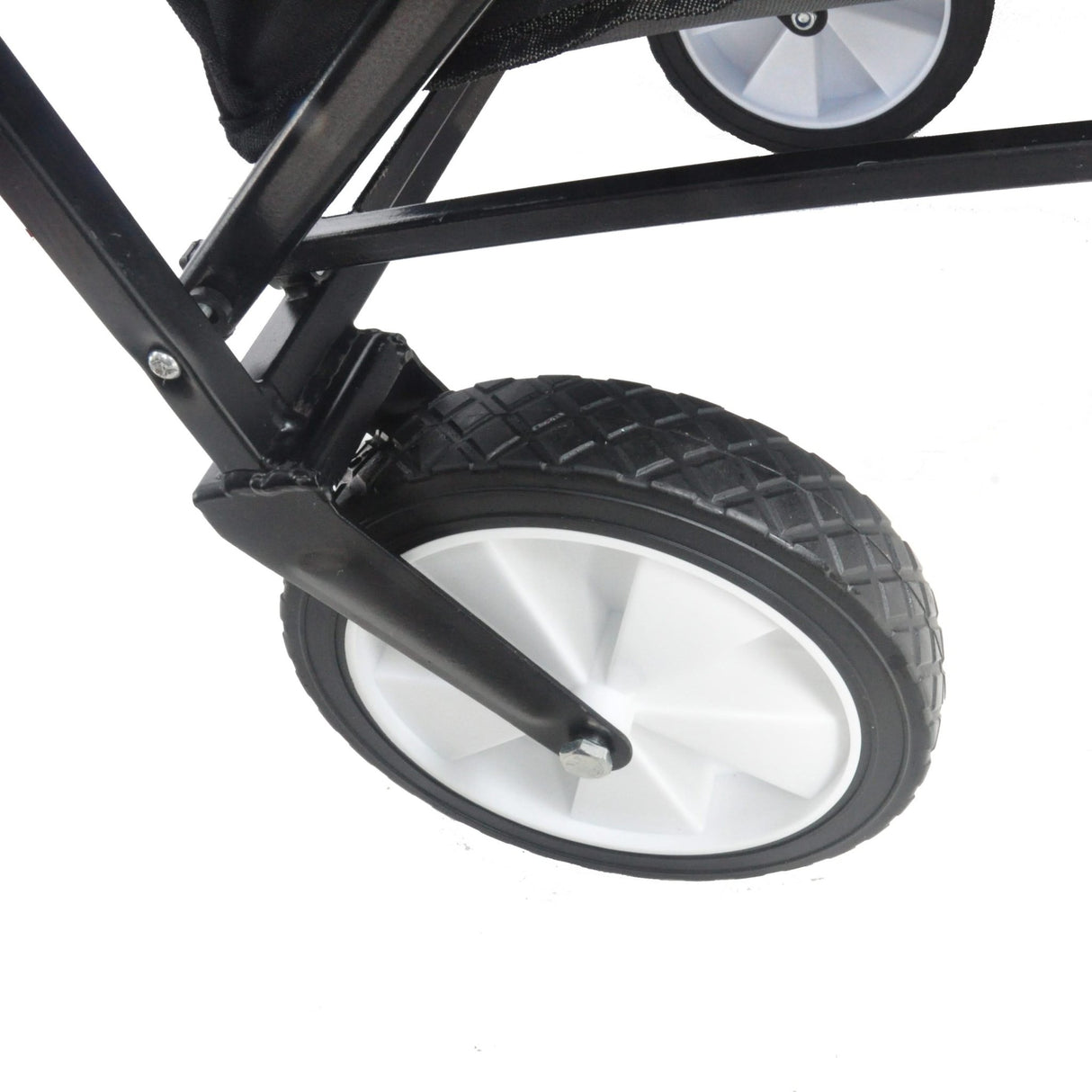 Portable Folding Wagon Garden Outdoor Park Shopping Beach Cart 150 lbs Capacity - Black - Fab Heavy Parts