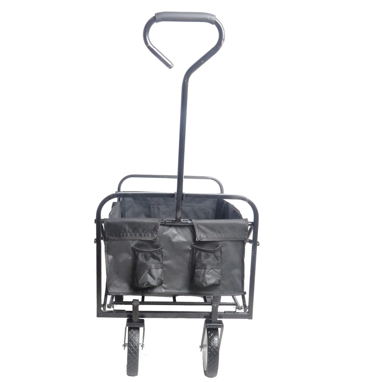 Portable Folding Wagon Garden Outdoor Park Shopping Beach Cart 150 lbs Capacity - Black - Fab Heavy Parts
