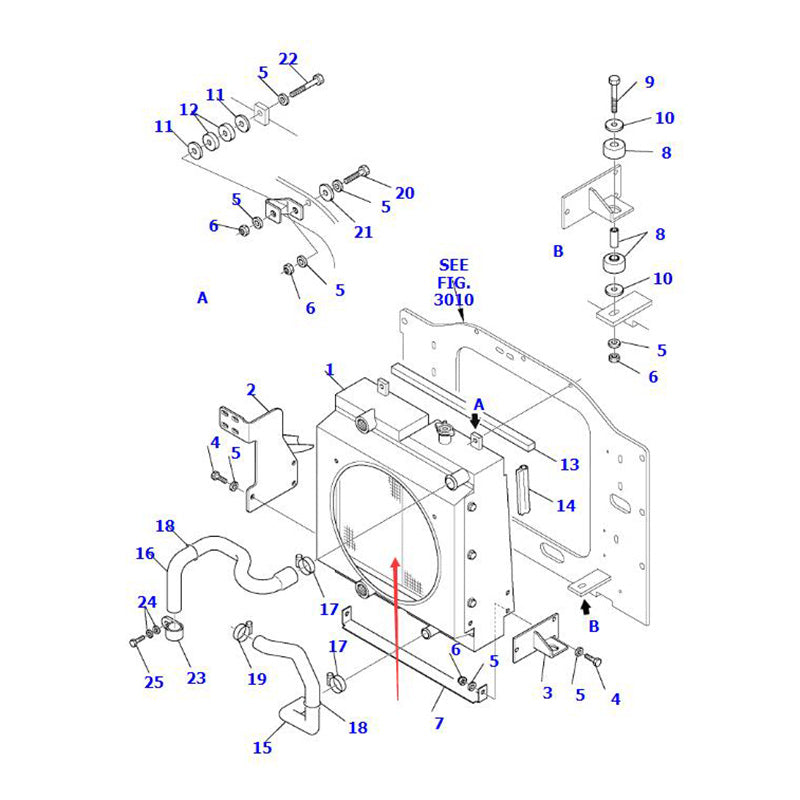 Radiator 37C-03-11500 Fits for Komatsu Loader SK1026-5 SK1020-5 CK35-1 CK30-1 SK1020-5N SK1026-5N