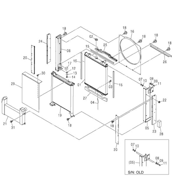 Radiator 4421864 for Hitachi Excavator ZX120 ZX130H ZX135US