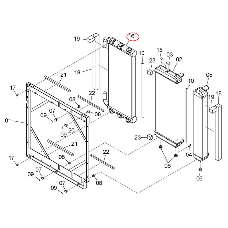 Hydraulic Oil Cooler 4720130 for Hitachi Excavator ZH200-A ZH200LC-A ZX250LC-5B ZX250LCN-5B ZX290LC-5B ZX290LCN-5B