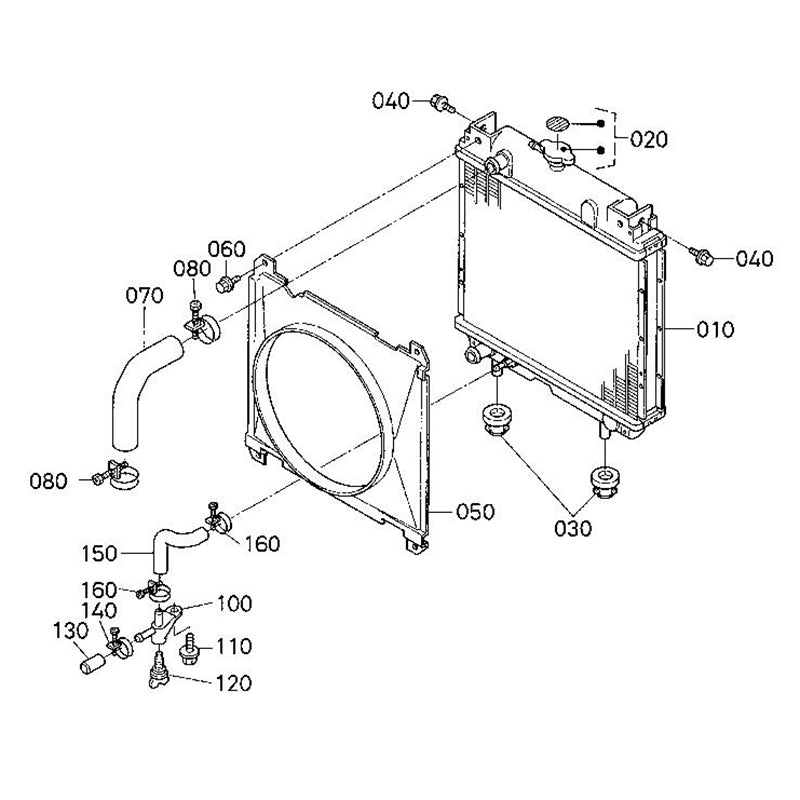 Radiator 6A320-58501 for Kubota Engine Z482 D722 Generator J106 J108 J310
