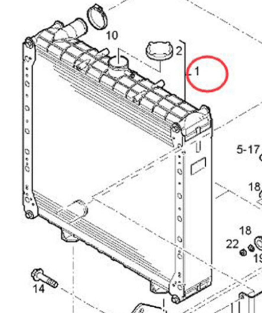 Radiator 8049316 for Kubota Iveco - Fab Heavy Parts