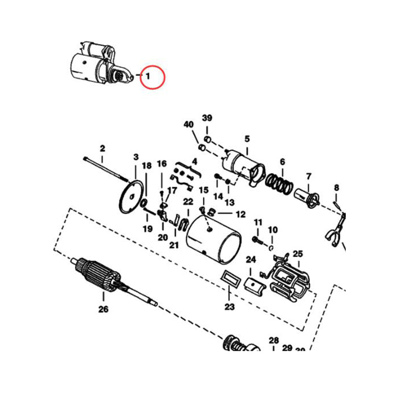 Starter Motor 6631597 Aftermarket Replacement For Bobcat Loader 975 1075 1080 1080B