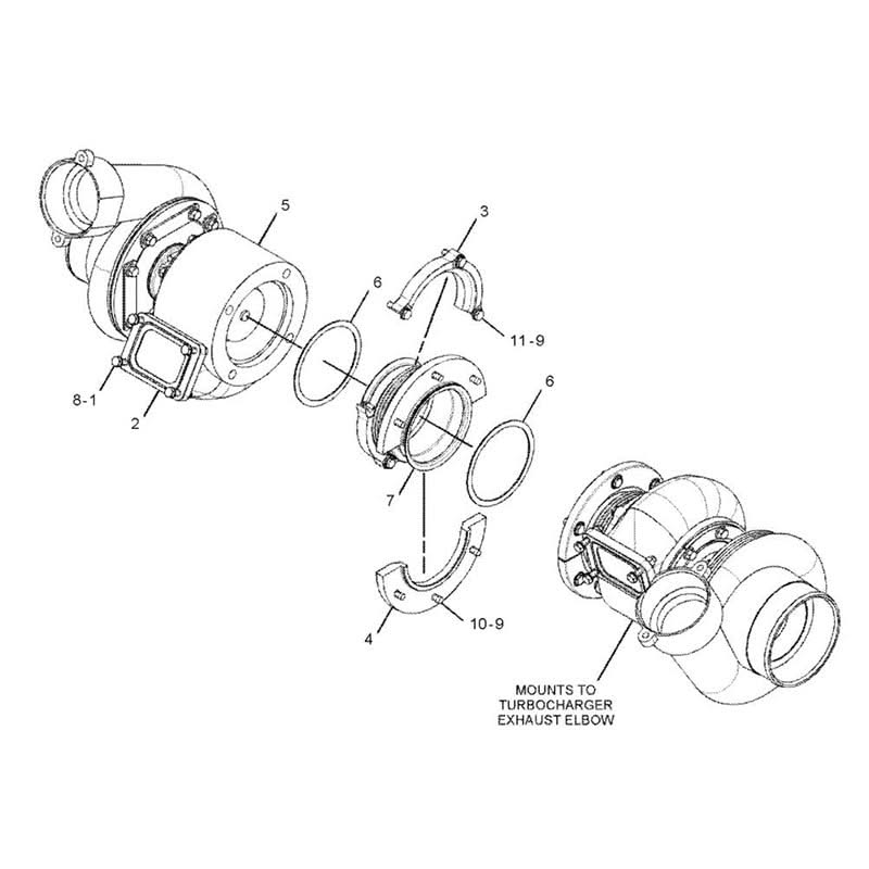 Turbocharger 3795319 379 - 5319 Fits for Caterpillar CAT Marine Engine 3512B - Fab Heavy Parts