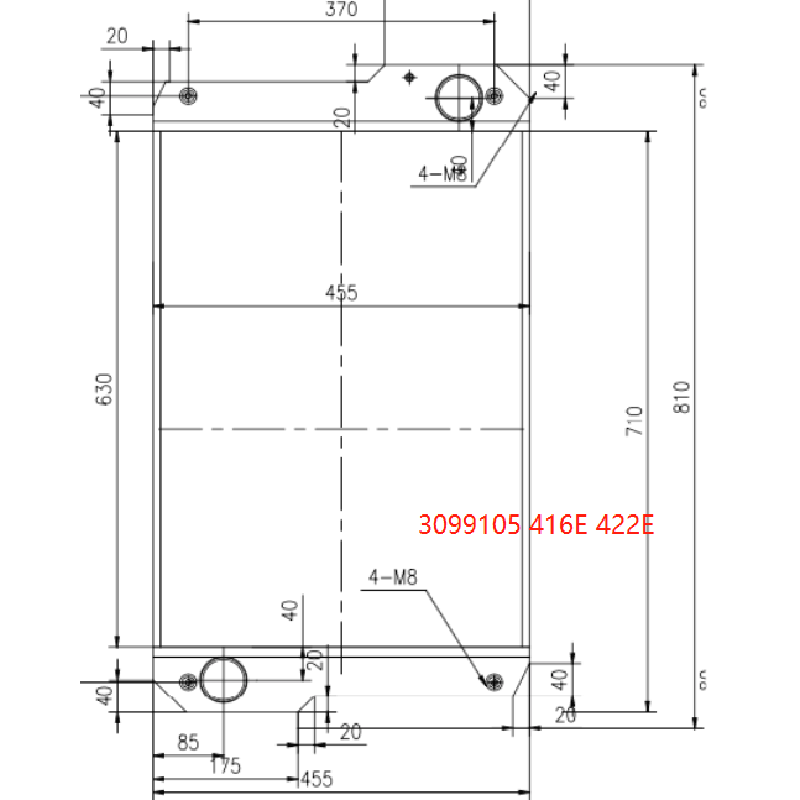 Hydraulijäähdyttimen ydin 3099105 309-9105 Sopii Caterpillar CAT 416E 420E 422E 428E 432E 434E 442E 444E