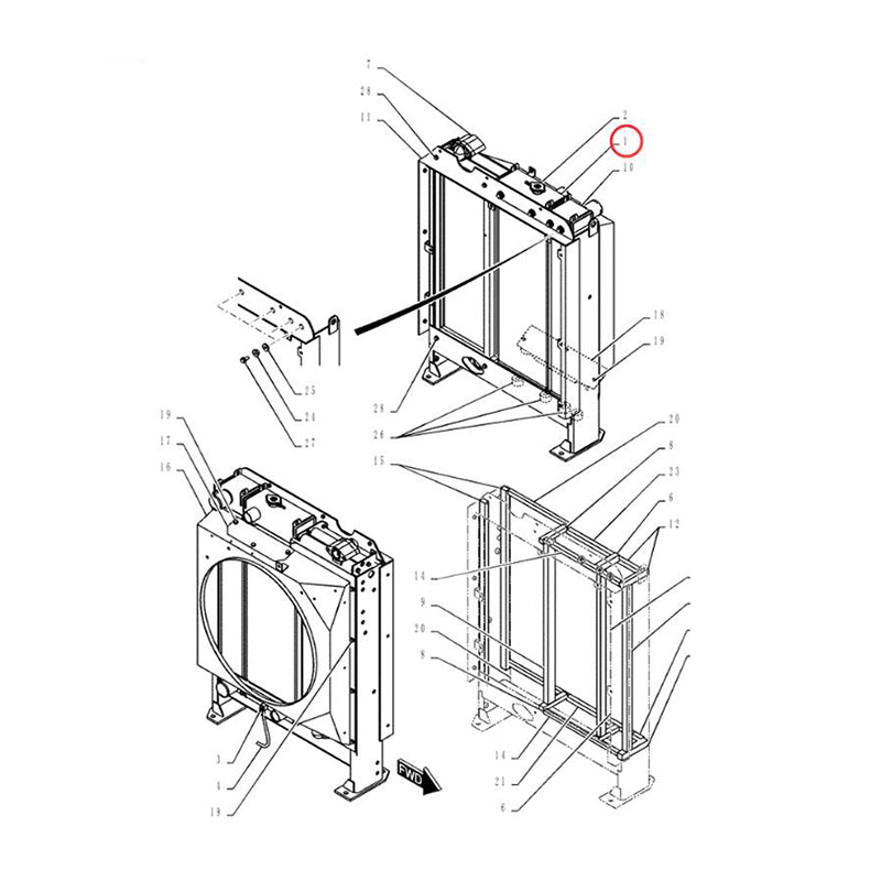 Hydraulic Radiator YY05P00031S001 for Kobelco Excavator ED150 140SR SK140SRLC SK135SRLC-2