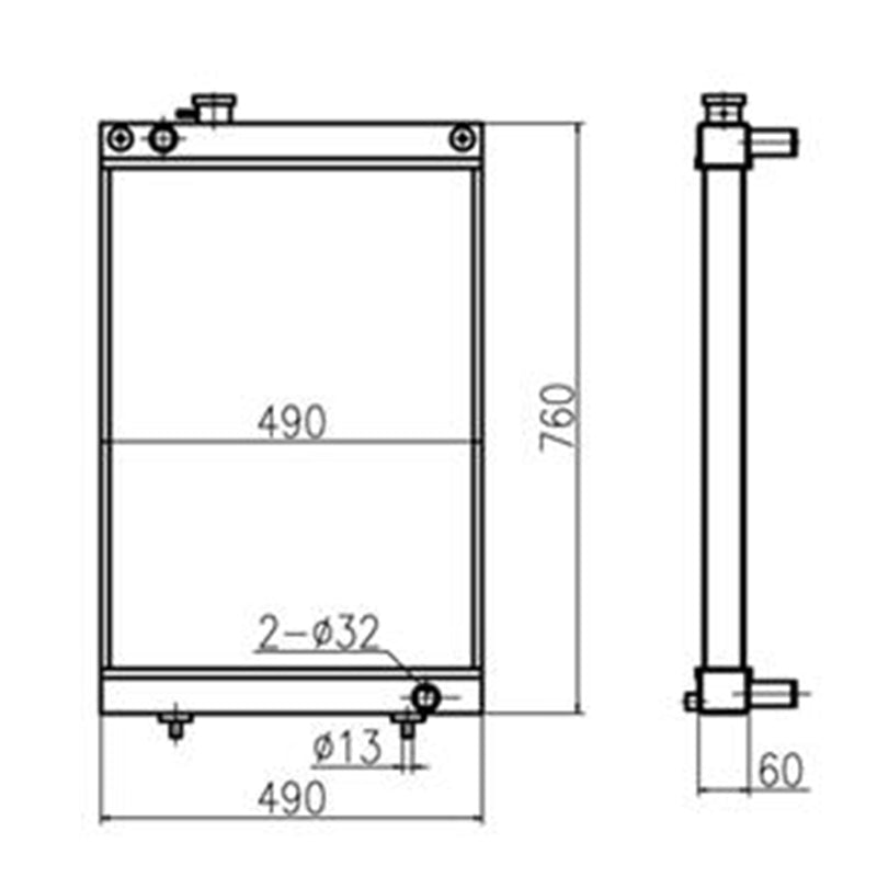 Hydraulic Radiator 440211-00176 for Doosan Excavator DH55
