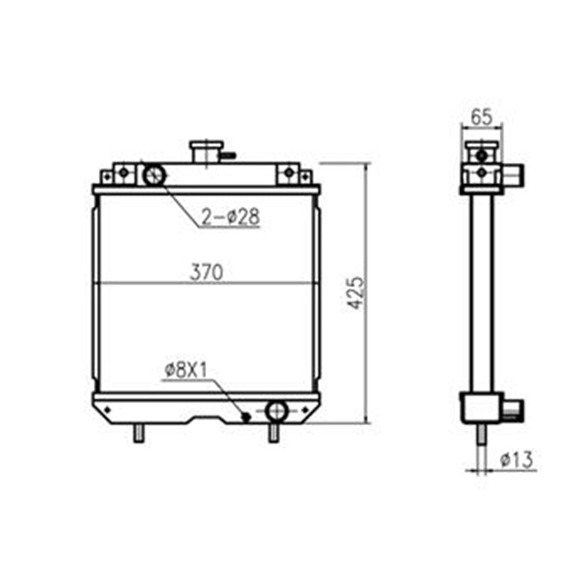 Hydraulic Radiator 4428333 for Hitachi EX30UR Excavator