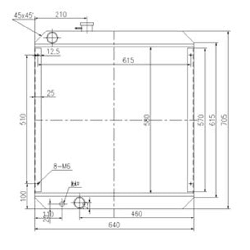 Hydraulic Radiator Assembly 203-03-59610 Fits for Komatsu Excavator PC120-5K PC150HD-5K