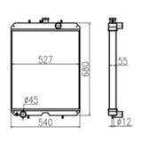 Ensemble de radiateur hydraulique 3F240-72062 pour le tracteur Kubota M-90DTC M-100 M-110DTC M-10FC M-120DTC M-120FC M125XDT M125XDTC M125XDTCC