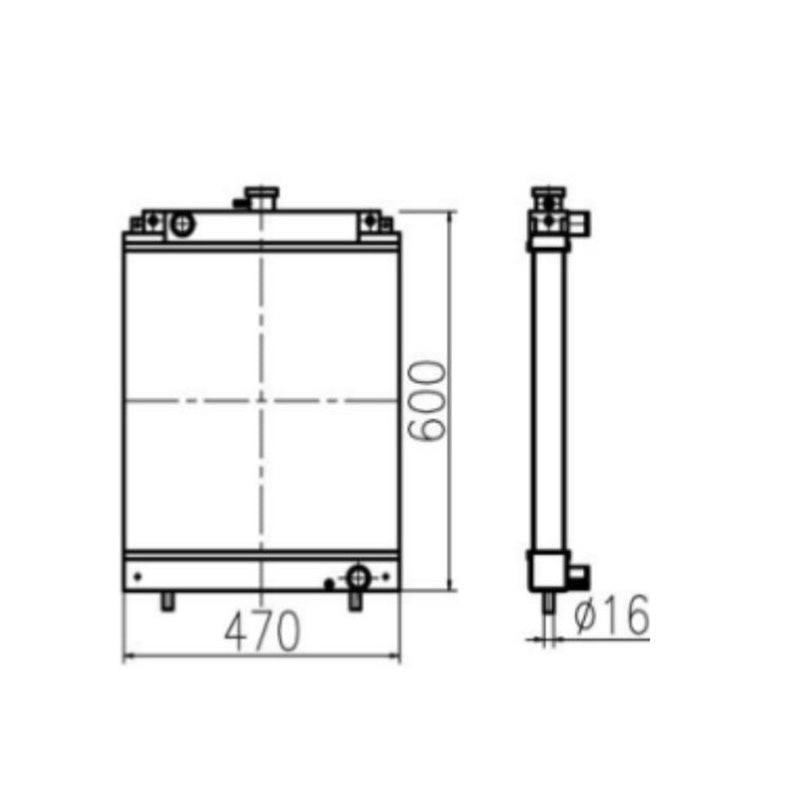 Hydraulic Radiator Assembly 68651-42300 for Kubota Excavator KX151 KX159 KX161 KX163 KX165