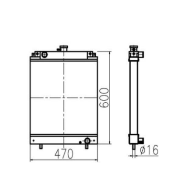 Hydraulic Radiator Assembly 68651-42300 for Kubota Excavator KX151 KX159 KX161 KX163 KX165