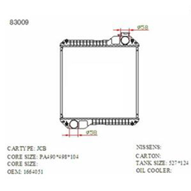 Conjunto do núcleo do radiador hidráulico para JCB-002